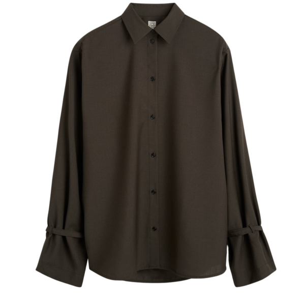 Totême Tie-Cuff Shirt Pepper - Tops - Scandinavian Minimalist Luxury at Luxury Shoes 