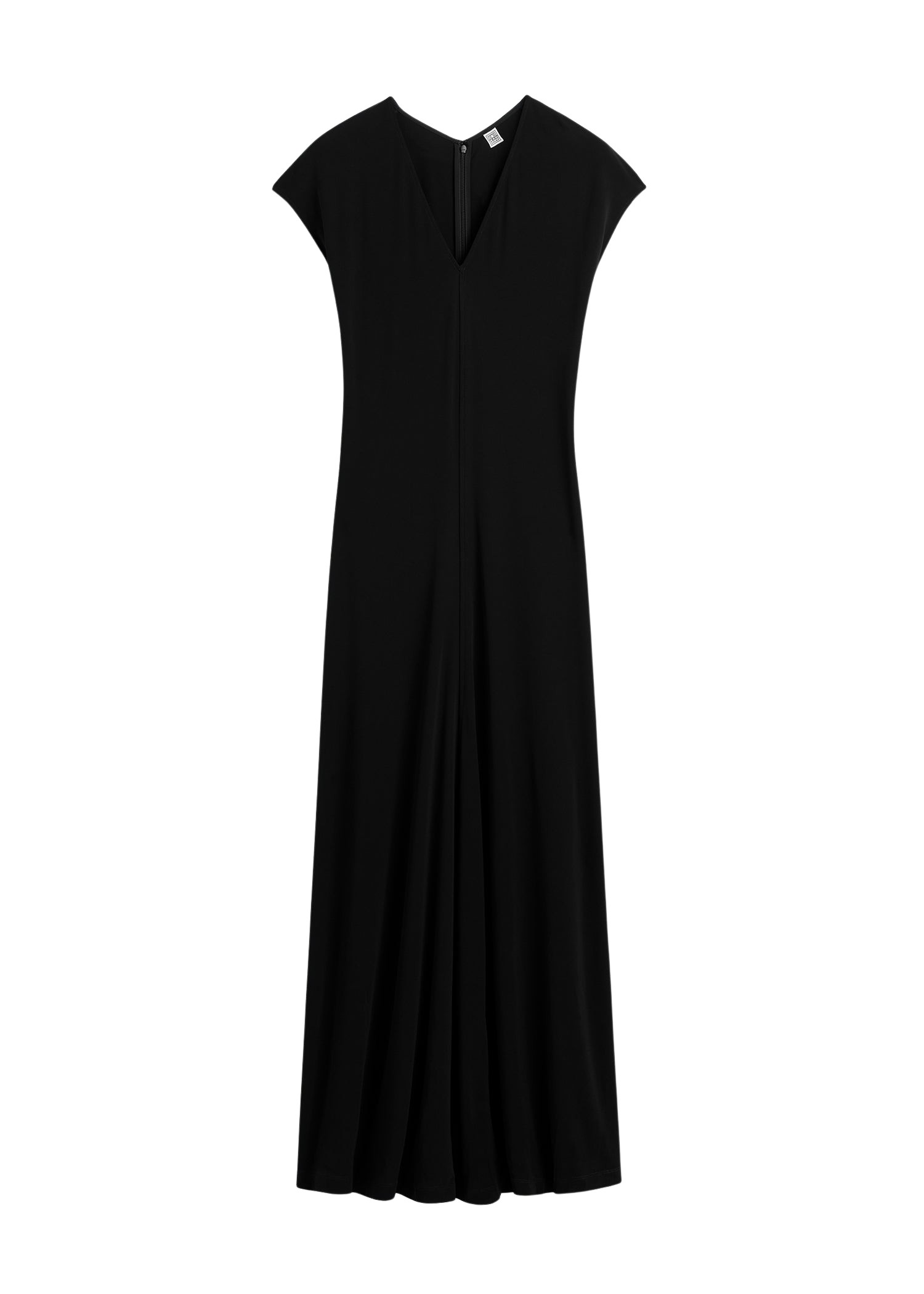 Toteme-V-Neck-Jersey-Dress-Black46761_nobg Totême V-Neck Jersey Dress Black - Dresses - Scandinavian Minimalist Luxury at Luxury Shoes