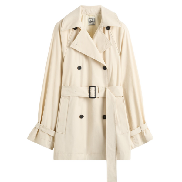 Totême Washed Cotton Trench Stone - Coats - Scandinavian Minimalist Luxury at Luxury Shoes 