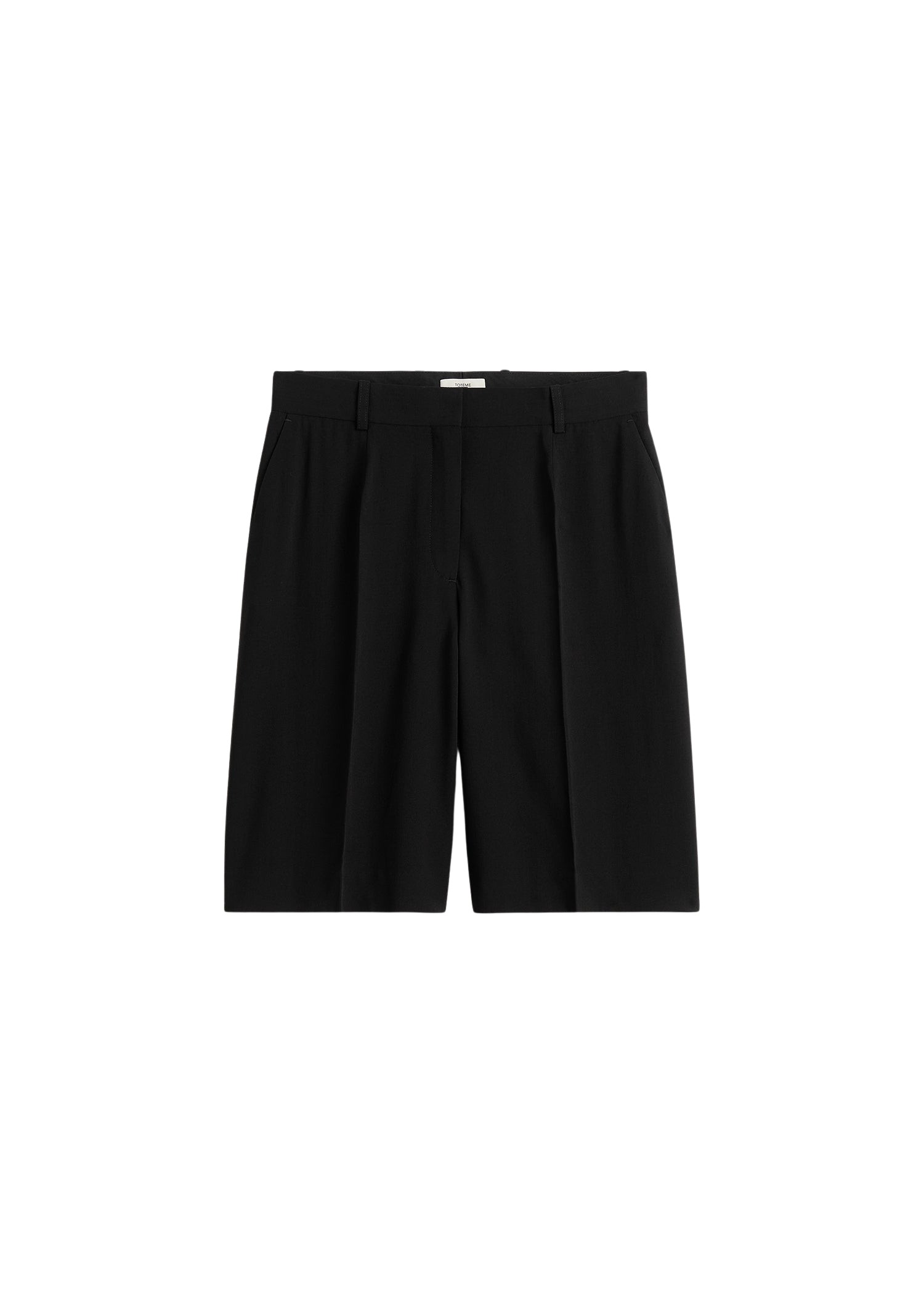 Toteme-Wide-Fluid-Shorts-Black32931_nobg Totême Wide Fluid Shorts Black - Shorts - Scandinavian Minimalist Luxury at Luxury Shoes
