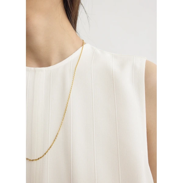 Totême Woven Stripe Top Meringue - Tops - Scandinavian Minimalist Luxury at Luxury Shoes 