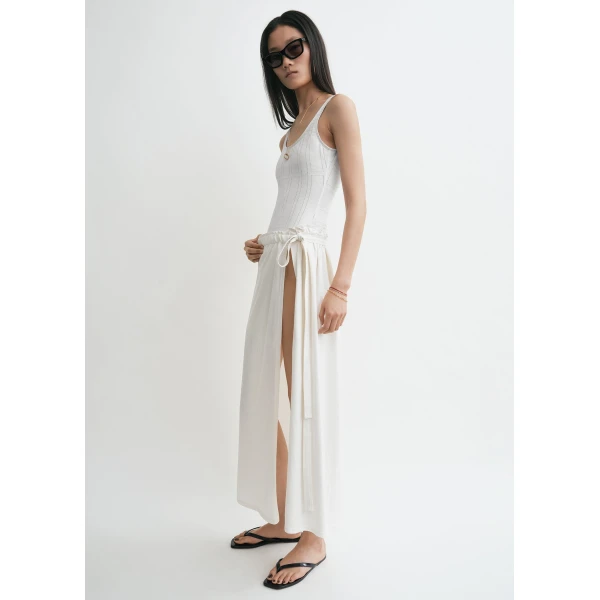 Totême Wrap Skirt Off-White - Skirts - Scandinavian Minimalist Luxury at Luxury Shoes 