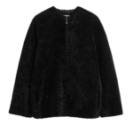 Totême Zipped Teddy Shearling Jacket Black - Jackets - Scandinavian Minimalist Luxury at Luxury Shoes 