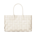 Khaite Maxi Intreccio Tote in White - White Totes & Top-Handle Bags - The Lotus Tote Bag - Shop at Luxury Shoes 