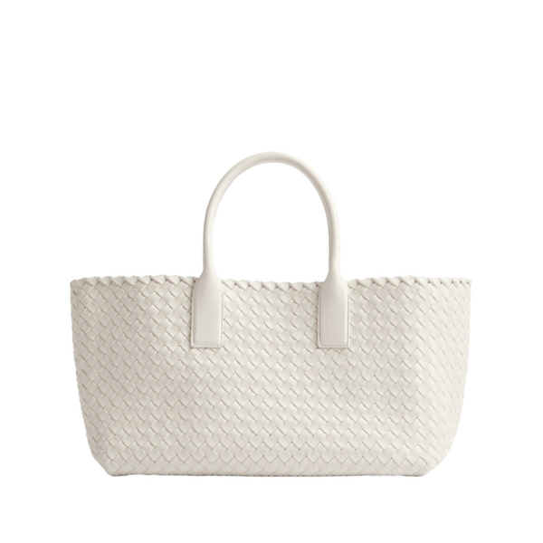 Khaite Small Cabat in White - White Totes & Top-Handle Bags - The Lotus Tote Bag - Shop at Luxury Shoes 