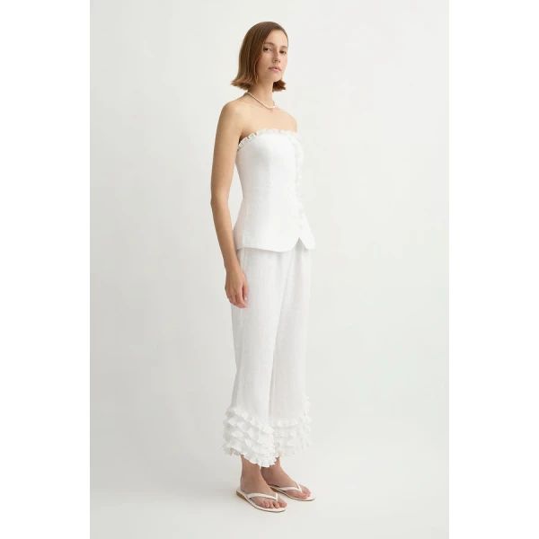 Posse Florence Pant – sustainable Pants in White from Australian designer at Luxury Shoes .
