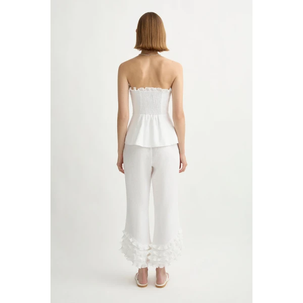 Posse Florence Pant – sustainable Pants in White from Australian designer at Luxury Shoes .