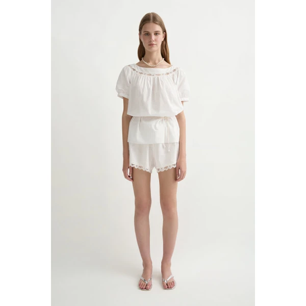 Posse Marilyn Blouse – sustainable Tops in White from Australian designer at Luxury Shoes .