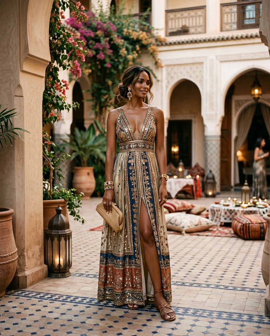 Gemma Deeks Style Guide: Resort chic Holiday parties in Marrakech Summer 2026