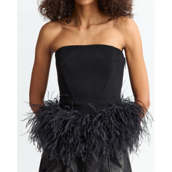 Elevate your elegance in this 16 Arlington Tops from the luxury feather dress edit
