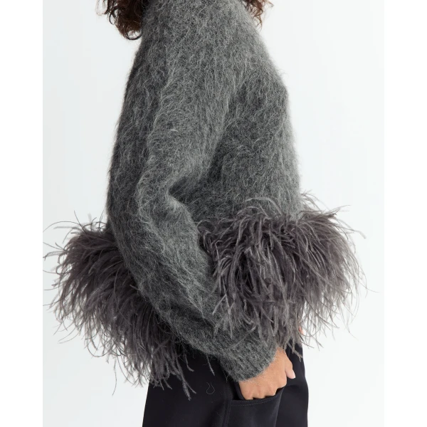 Elevate your elegance in this 16 Arlington Knitwear from the luxury feather dress edit