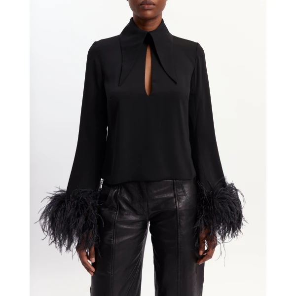 Elevate your elegance in this 16 Arlington Tops from the luxury feather dress edit