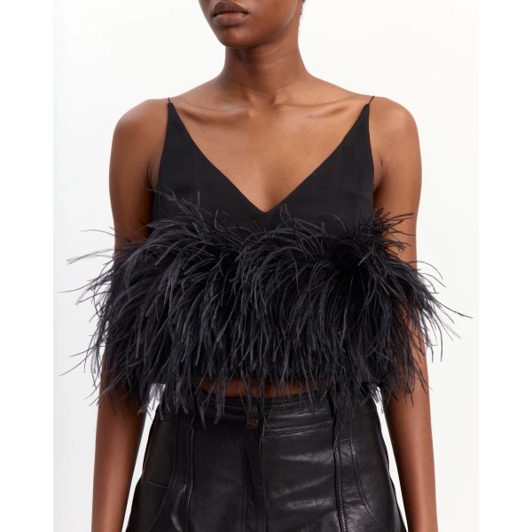Elevate your elegance in this 16 Arlington Tops from the luxury feather dress edit