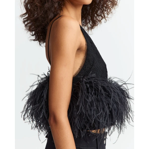 Elevate your elegance in this 16 Arlington Tops from the luxury feather dress edit