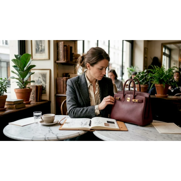 Une experte examine attentivement un sac à main de luxe en édition limitée.