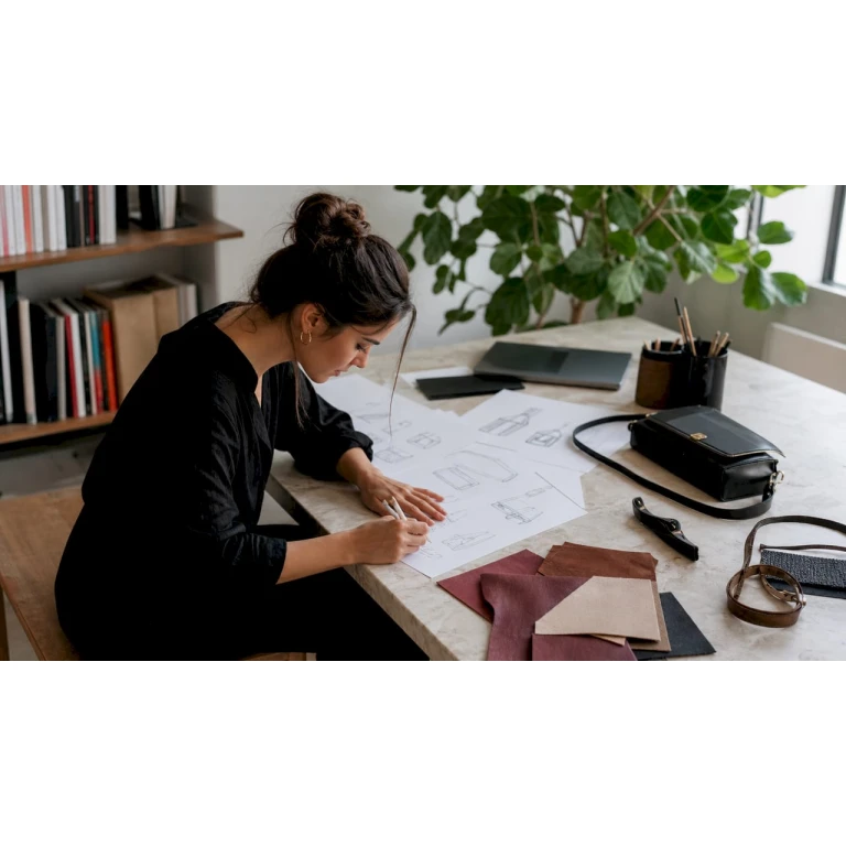 Designer a criar esboços exclusivos de acessórios personalizados