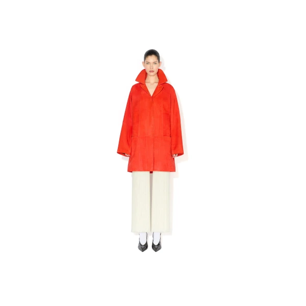 Alaïa A Line Suede Goatskin Coat - ALAÏA Coats - Laser Cut Luxury - Shop at Luxury Shoes 