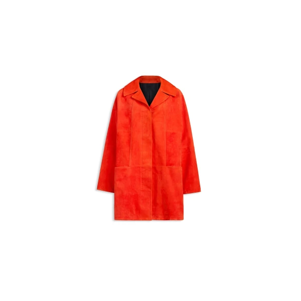Alaïa A Line Suede Goatskin Coat - ALAÏA Coats - Laser Cut Luxury - Shop at Luxury Shoes 