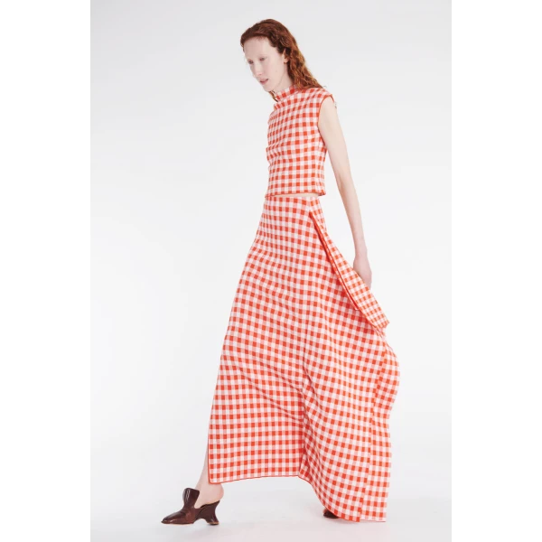 Red White Gingham skirt