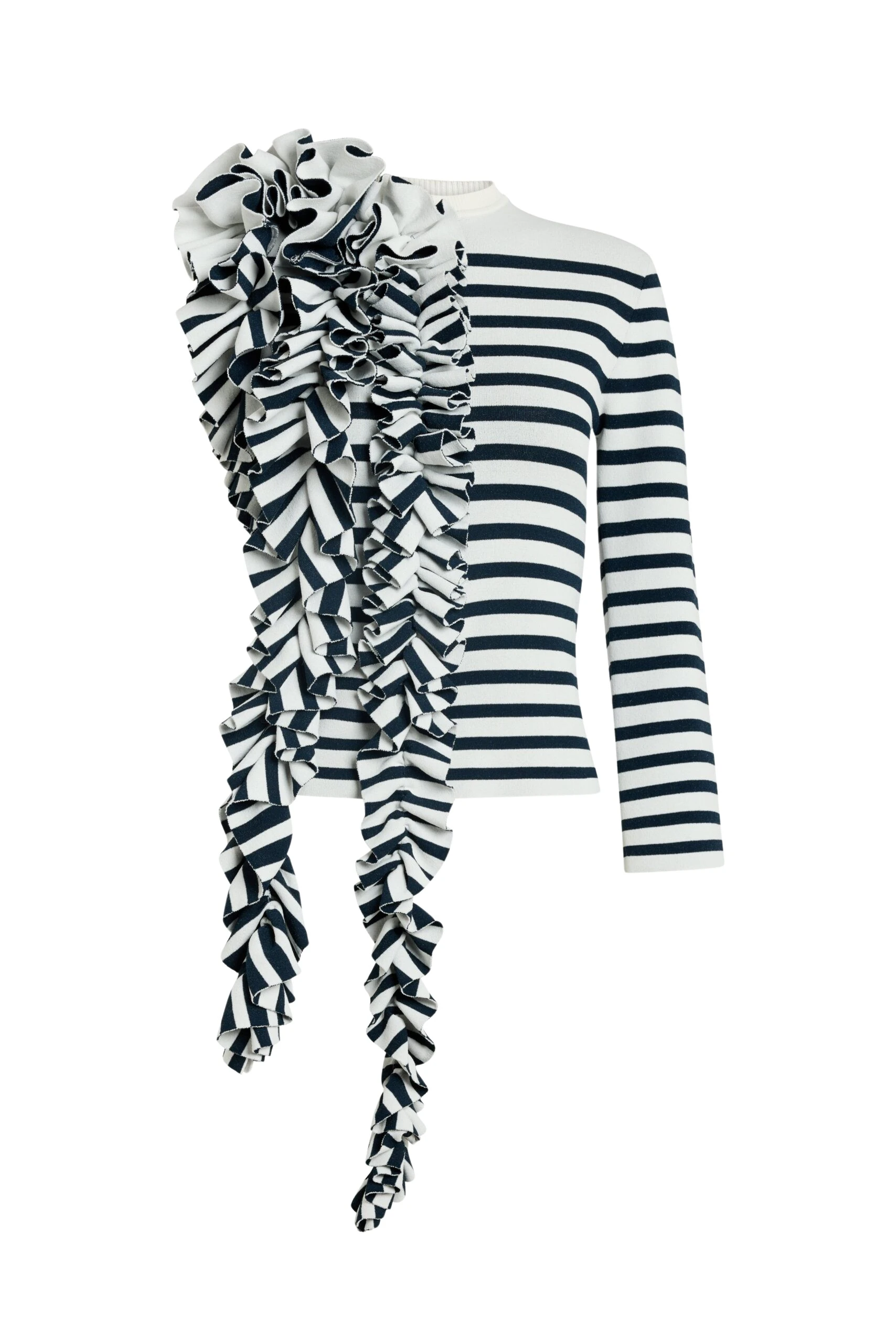 A.W.A.K.E.-MODE-Knitted-Fitted-Top-With-Ruffle-White-Navy-Striped-scaled14594_nobg A.W.A.K.E. MODE top