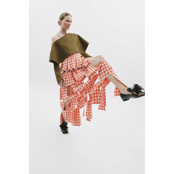 Red White Gingham skirt