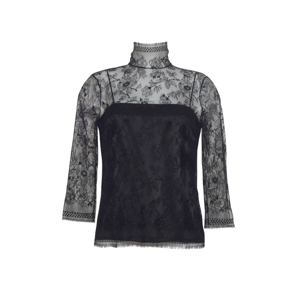 Adam Lippes Chantilly Lace Turtleneck