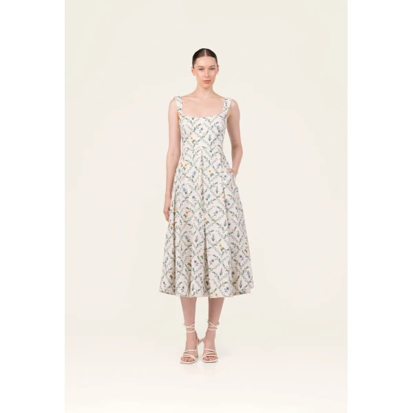 Agua by Agua Bendita Alcaparra Brisa Midi Dress - Agua by Agua Bendita Dresses - Artisanal Colombian Resort Wear at Luxury Shoes 