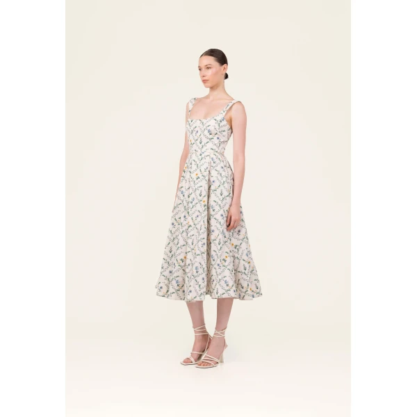 Agua by Agua Bendita Alcaparra Brisa Midi Dress - Agua by Agua Bendita Dresses - Artisanal Colombian Resort Wear at Luxury Shoes 
