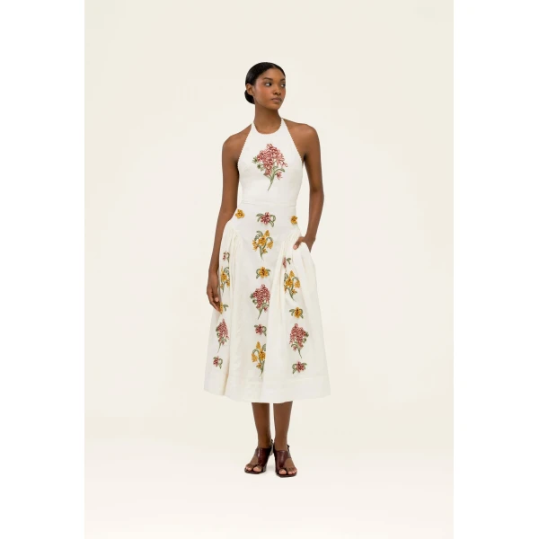 Agua by Agua Bendita Balsa Cordillera Midi Dress - Agua by Agua Bendita Dresses - Artisanal Colombian Resort Wear at Luxury Shoes 