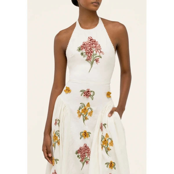 Agua by Agua Bendita Balsa Cordillera Midi Dress - Agua by Agua Bendita Dresses - Artisanal Colombian Resort Wear at Luxury Shoes 