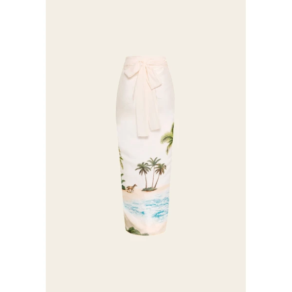 Agua by Agua Bendita Lavanda Arena Pareo Midi - Agua by Agua Bendita Beachwear - Artisanal Colombian Resort Wear at Luxury Shoes 