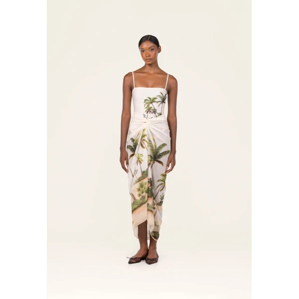 Agua by Agua Bendita Lavanda Arena Pareo Midi - Agua by Agua Bendita Beachwear - Artisanal Colombian Resort Wear at Luxury Shoes 