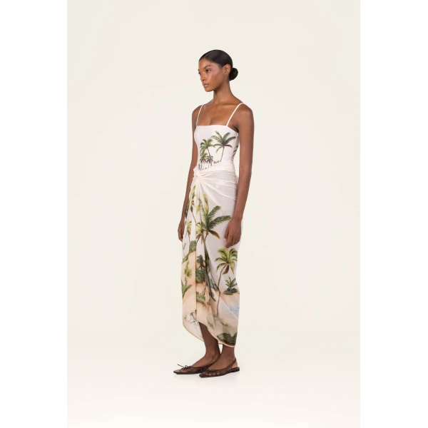 Agua by Agua Bendita Lavanda Arena Pareo Midi - Agua by Agua Bendita Beachwear - Artisanal Colombian Resort Wear at Luxury Shoes 