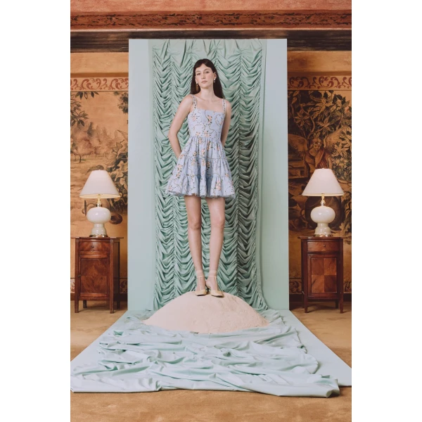 Agua by Agua Bendita Lima Mini Navegante Mini Dress - Agua by Agua Bendita Dresses - Artisanal Colombian Resort Wear at Luxury Shoes 