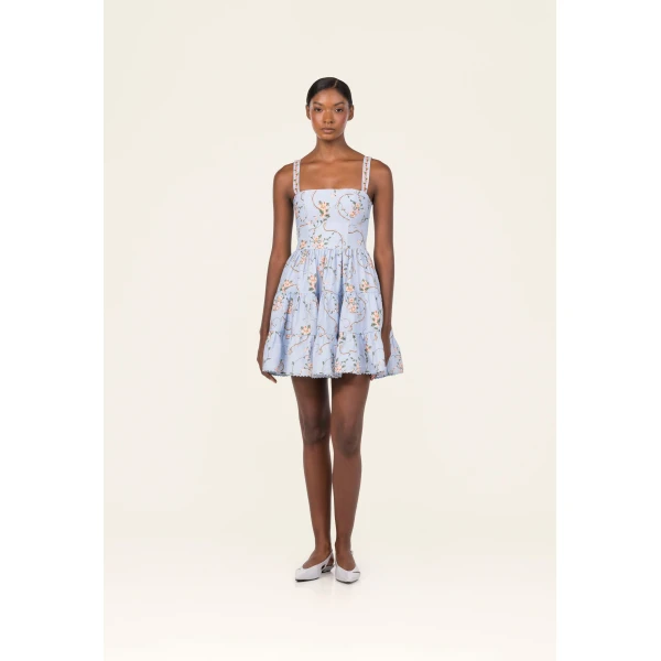Agua by Agua Bendita Lima Mini Navegante Mini Dress - Agua by Agua Bendita Dresses - Artisanal Colombian Resort Wear at Luxury Shoes 