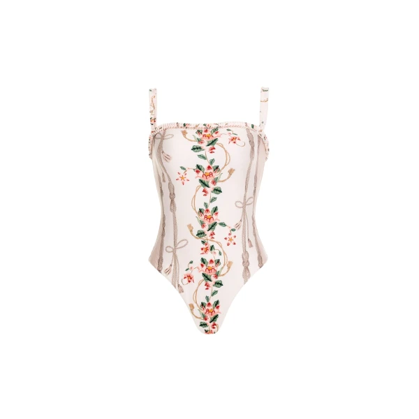 Agua by Agua Bendita Limon Navegante One Piece - Agua by Agua Bendita Beachwear - Artisanal Colombian Resort Wear at Luxury Shoes 