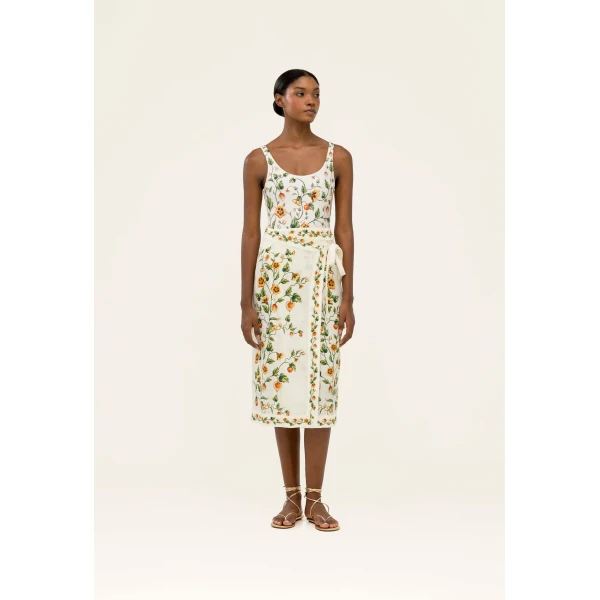 Agua by Agua Bendita Luna Midi Uchuva Midi Pareo - Agua by Agua Bendita Beachwear - Artisanal Colombian Resort Wear at Luxury Shoes 