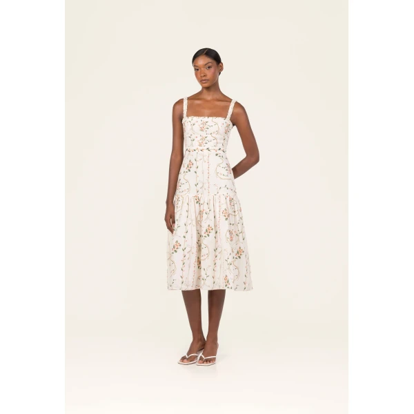 Agua by Agua Bendita Nispero Navegante Midi Dress - Agua by Agua Bendita Dresses - Artisanal Colombian Resort Wear at Luxury Shoes 