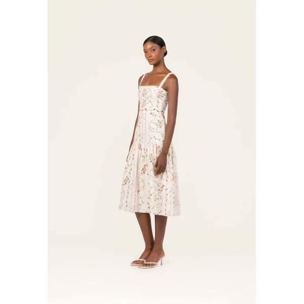 Agua by Agua Bendita Nispero Navegante Midi Dress - Agua by Agua Bendita Dresses - Artisanal Colombian Resort Wear at Luxury Shoes 