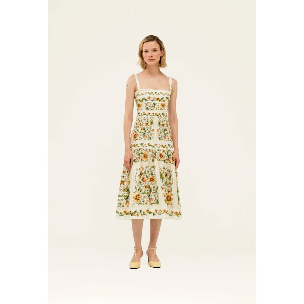 Agua by Agua Bendita Níspero Uchuva Midi Dress - Agua by Agua Bendita Dresses - Artisanal Colombian Resort Wear at Luxury Shoes 