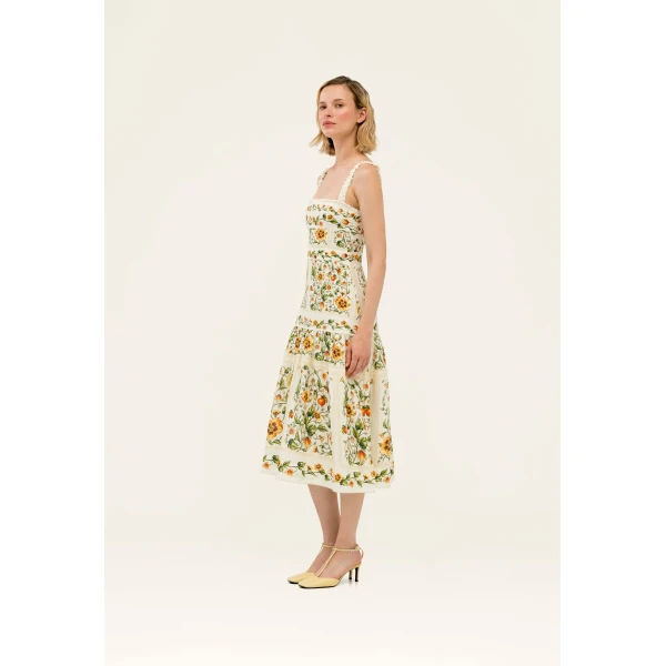 Agua by Agua Bendita Níspero Uchuva Midi Dress - Agua by Agua Bendita Dresses - Artisanal Colombian Resort Wear at Luxury Shoes 