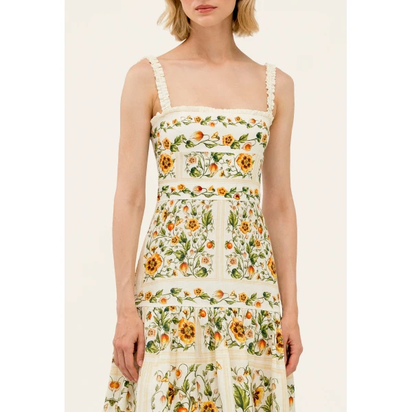 Agua by Agua Bendita Níspero Uchuva Midi Dress - Agua by Agua Bendita Dresses - Artisanal Colombian Resort Wear at Luxury Shoes 