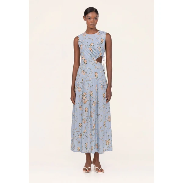 Agua by Agua Bendita Otoño Navegante Midi Dress - Agua by Agua Bendita Dresses - Artisanal Colombian Resort Wear at Luxury Shoes 