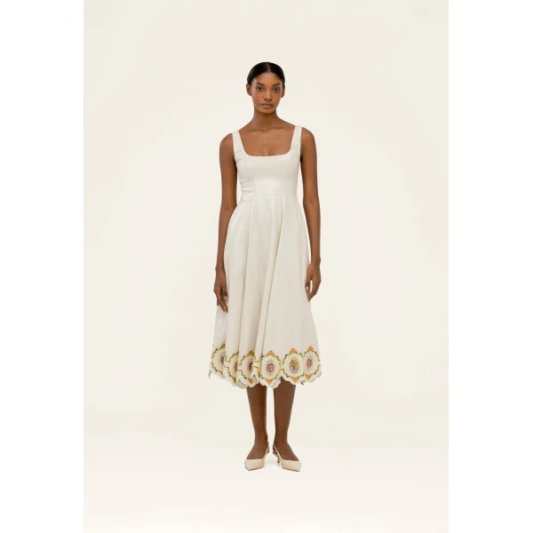 Agua by Agua Bendita Pistilo Cordillera Midi Dress - Agua by Agua Bendita Dresses - Artisanal Colombian Resort Wear at Luxury Shoes 