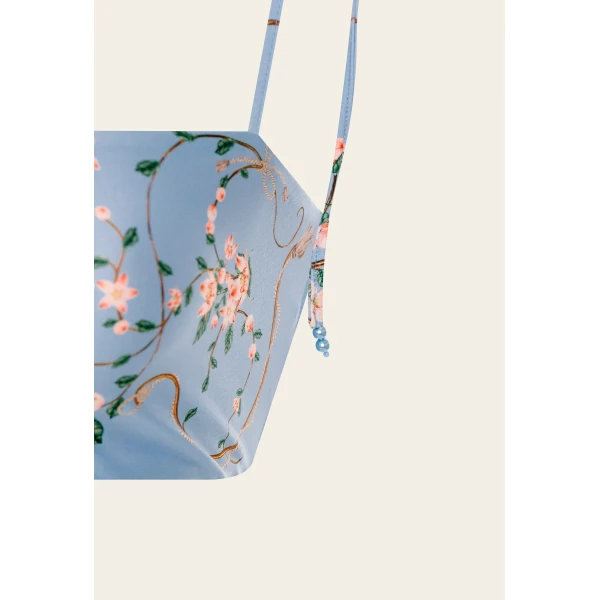 Agua by Agua Bendita Primavera Navegante Bikini Top - Agua by Agua Bendita Beachwear - Artisanal Colombian Resort Wear at Luxury Shoes 