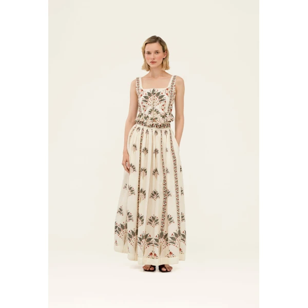 Agua by Agua Bendita Tangelo Andes Maxi Skirt - Agua by Agua Bendita Skirts - Artisanal Colombian Resort Wear at Luxury Shoes 