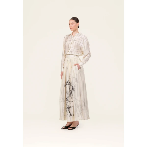 Agua by Agua Bendita Tangelo Arena Maxi Skirt - Agua by Agua Bendita Skirts - Artisanal Colombian Resort Wear at Luxury Shoes 