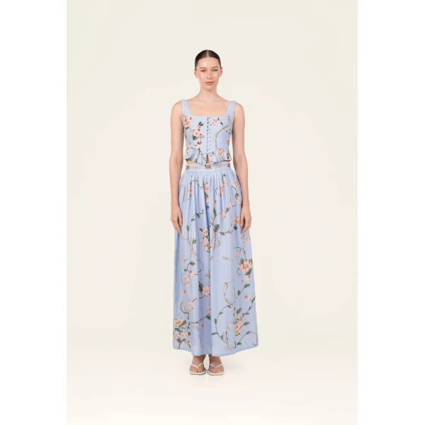 Agua by Agua Bendita Tangelo Navegante Maxi Skirt - Agua by Agua Bendita Skirts - Artisanal Colombian Resort Wear at Luxury Shoes 
