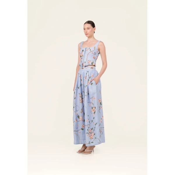 Agua by Agua Bendita Tangelo Navegante Maxi Skirt - Agua by Agua Bendita Skirts - Artisanal Colombian Resort Wear at Luxury Shoes 