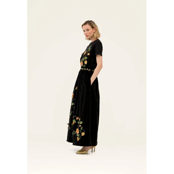 Agua by Agua Bendita Tangelo Uchuva Maxi Skirt - Agua by Agua Bendita Skirts - Artisanal Colombian Resort Wear at Luxury Shoes 